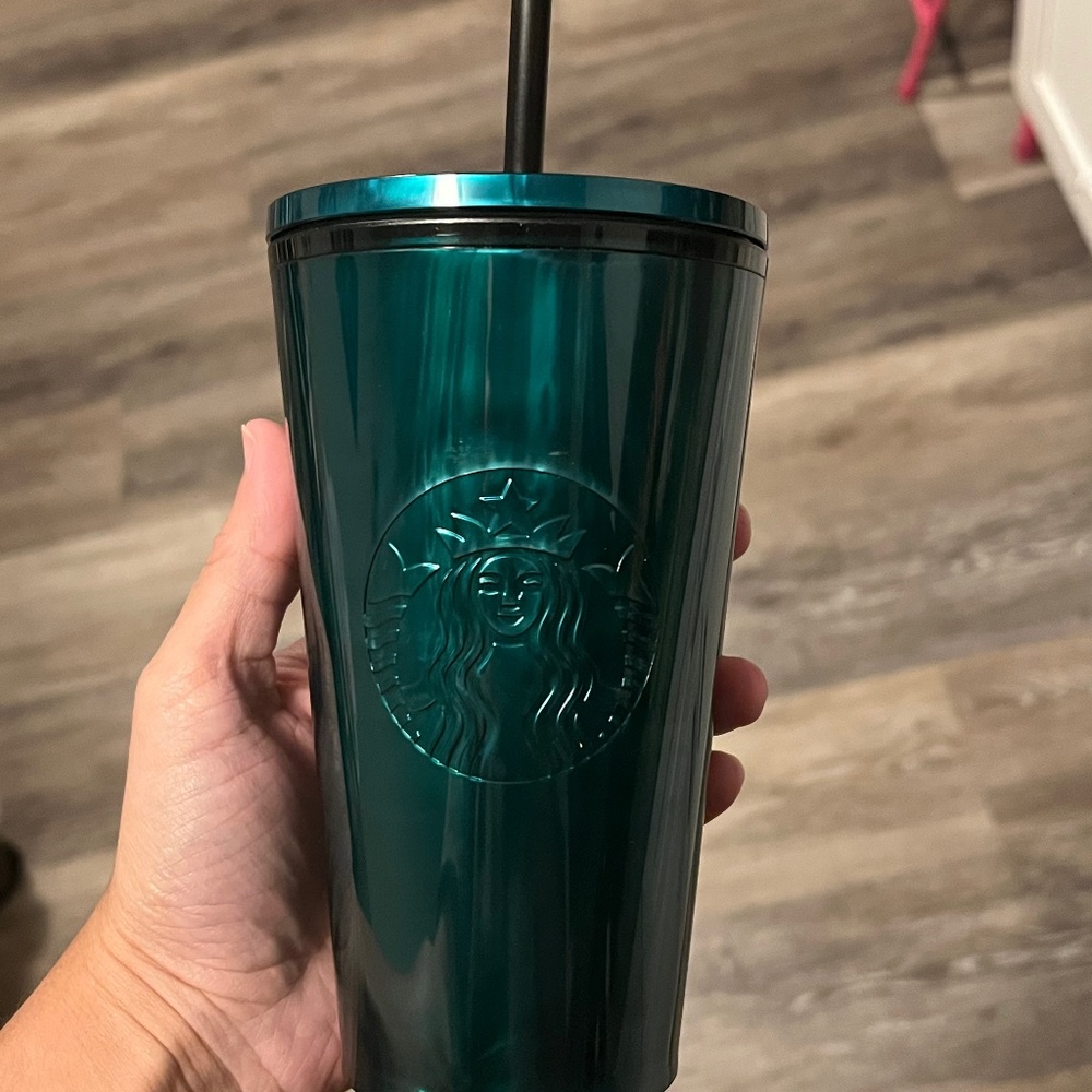 Starbucks Marbled Green Acrylic Tumbler NEW